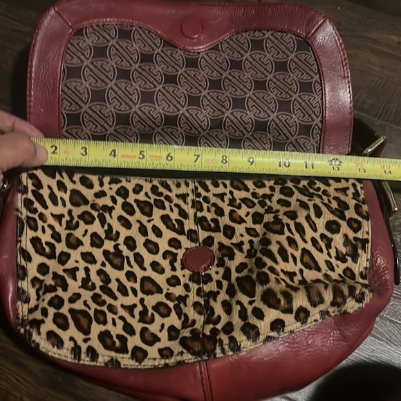 Vintage Antonio Melani leather and leopard  print purse - Picture 3 of 4